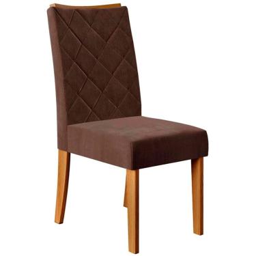 Imagem de Cadeira Raquel Plus Com Assento E Encosto Estofados Dj Móveis Ginger-moca