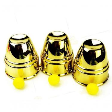 Imagem de Covilhetes Americanos Grande Cups And Balls Plastico Dourado Jumbo R+