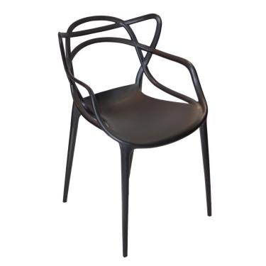 Imagem de Cadeira Allegra Design Cozinha Sala De Estar Jantar Empilhável - Preto