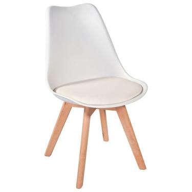 Imagem de Cadeira Eames Leda Com Assento Estofado Base Madeira