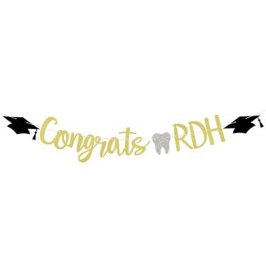 Imagem de Nesinpa Faixa De Parabéns Rdh, Decorações Para Festa Formatura Dentista, Molar Sagrado, Você Conseguiu, Higienista Graduação, Novas Odontológicas Com Glitter Dourado