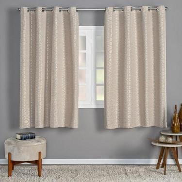 Imagem de Cortina 2,80m x 2,30m Jacquard Corta Luz Sala Quarto Apartamento Moder