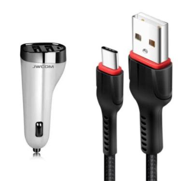Imagem de Kit Carregador Veicular compatível com Samsung J7 - Cabo Micro USB V8 