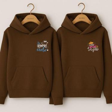 Imagem de Moletom Canguru Senhor Sempre Certo e Dona Da razão Meme Engraçados Na