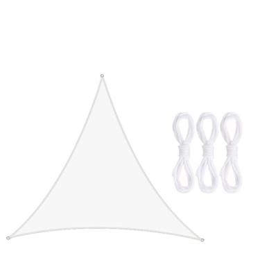 Imagem de TBATM Sun Shade Vela Impermeável ao ar Livre Jardim Pátio Partido Protetor Solar Toldo,Triângulo Sun Shade 98% Uv Bloco com Corda Livre,Velas de Sombra para Varanda,White,4X4X4m