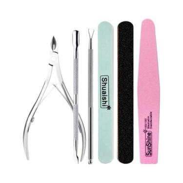 Imagem de Kit De Manicure Para Arte Em Unhas Com Lixa De Areia, Esponja, Escova,