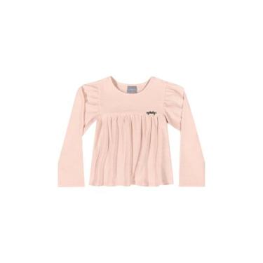 Imagem de Blusa Manga Longa Infantil para Menina Quimby, Rosa, 8