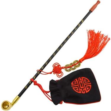 Imagem de Cachimbos De Tabaco Hdmade Retrô, Bolsas De Tabaco Seco Para Homens Para Idosos, Varas De Tabaco Seco De Madeira Maciça Estendida