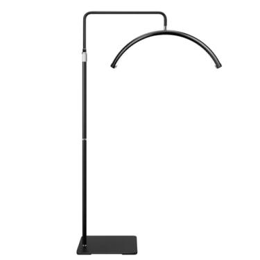 Imagem de ebrlaxin Lâmpada LED de meia lua para extensões de cílios – brilho ajustável e altura e luz de cílios de temperatura quente a fria com suporte de telefone para tatuadores, técnicos de unhas,