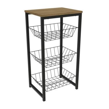 Imagem de Fruteira de Chão para Cozinha Kappesberg Industrial em Metal Preto Fosco