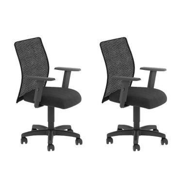 Imagem de Conjunto 2 Cadeiras Executivas Class New Giratória Six Preta