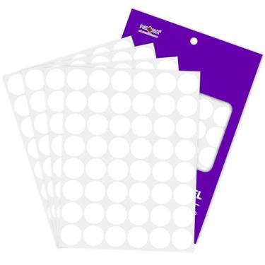 Imagem de PARLAIM Adesivo redondo de ponto branco de 2,54 cm, 720 peças, adesivo permanente, código de cores, etiquetas adesivas para escritório, sala de aula, garagem