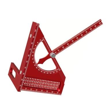 Imagem de Generic Esquadro de Carpinteiro 3D, Régua de Medição Multiângulo, Ferramenta para Marcenaria, Vermelho, Tamanho real