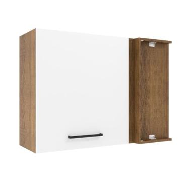 Imagem de Armário Aéreo de Canto Madesa Agata 1 Porta – Rustic/branco