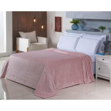 Imagem de Manta Soft Anti Alérgica Queen Andreza – Estampa Poá Elegante, Conforto Extremo e Toque Aveludado (Rosa)