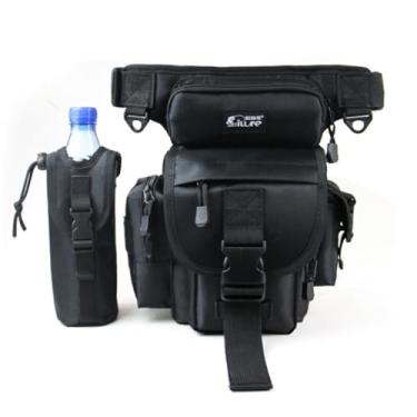 Imagem de Hebetag Bolsa Oxford de pesca, para homens e mulheres, multiuso para viagens, ao ar livre, bolsa tiracolo tiracolo para armazenamento, preta