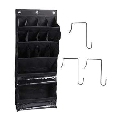 Imagem de AUNMAS Sobre o Organizador de Sapatos da Porta, Bolsa de Armazenamento de Sapatos para Economizar Espaço Com Bolsos para Armário de Parede (Preto)