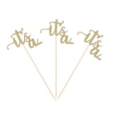 Imagem de Glitter It's a Centerpiece Sticks Table Toppers for Gender Reveal Party Banner Pink or Blue Boy or Girl Baby Shower Decorations Fun Party Supply Pack of 10