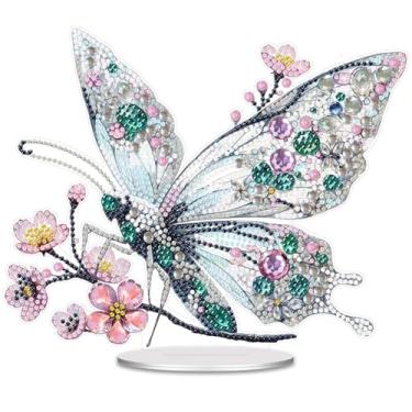 Imagem de YUE ZHE DIY Dragonfly Diamond Art Decorações de mesa Libélula Centros de mesa DIY Pintura de arte de diamante ornamentos de mesa para decoração de mesa