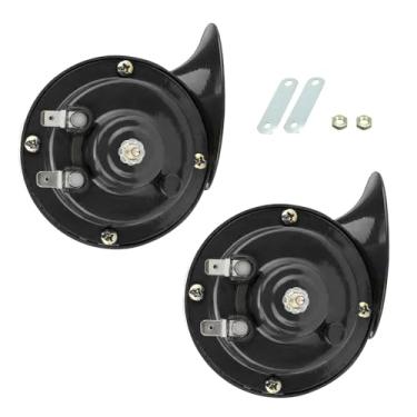 Imagem de MOXRUQ 2 buzinas pneumáticas de caracol, buzina de trem super alta 300DB, buzina de ar à prova d'água, buzina dupla de caracol, kit de substituição universal de buzina de carro, para carros, caminhões