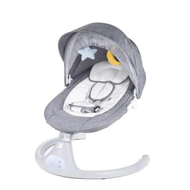 Imagem de Cadeira de de Descanso e Balanço Elétrica para Bebê com Controle Remoto, Música, Timer, Conforto e Movimento Automático (Cinza)
