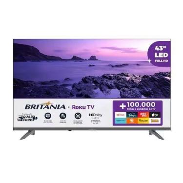 Imagem de TV 43" Polegadas Smart Full HD Roku Britânia - BRITANIA