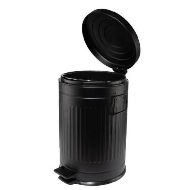 Imagem de Lixeira Retrô com Pedal Preta Mollie 20 litros