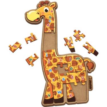 Imagem de Quebra Cabeça Girafa Alfabética Brinquedo Educativo Madeira
