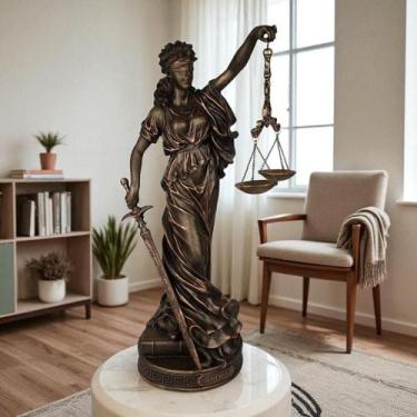 Imagem de Deusa Da Justiça Themis Dama Advocacia Resina Estátua Decoração Escrit