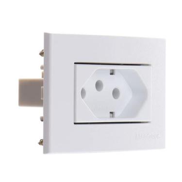 Imagem de Tomada P/Moveis Margirius 2p T 250v Branca 10a Clean Branca - MG MarGi