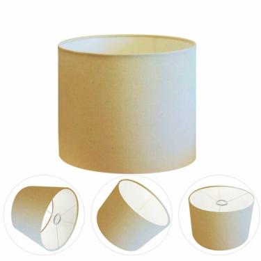 Imagem de Cúpula Abajur Cilíndrica Cp-8015 Ø35x25cm Algodão Crú