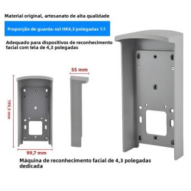 Imagem de 5/7 Polegada Reconhecimento Facial Controle Acesso Pára-sol Montagem N