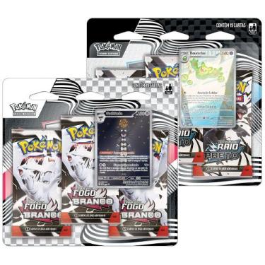 Imagem de Kit 2 Blister Triplo Raio Preto E Fogo Branco Pokémon Escarlate e Viol
