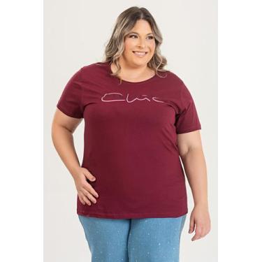 Imagem de T-shirt Feminina Plus Size em Malha Algodão c/ Estampa "TREND SETTER C