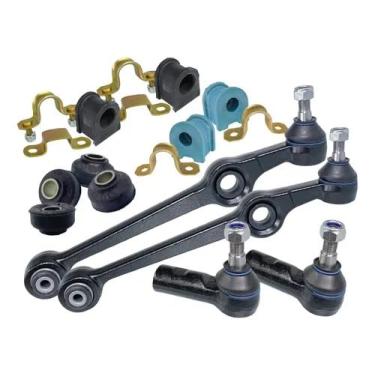 Imagem de Kit Suspensão Dianteira Compatível com Uno Mille Fire 1991 a 2013 – Braços com Pivô + Buchas + Terminais