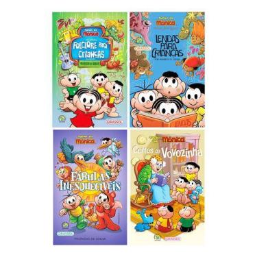 Imagem de Kit 4 Livros Turma Da Mônica Para Crianças Fábulas Lendas Biblioteca I