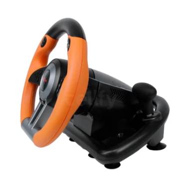 Imagem de Volante Gamer Driving Simulador Joystick C/pedais Analógicos - Laranja