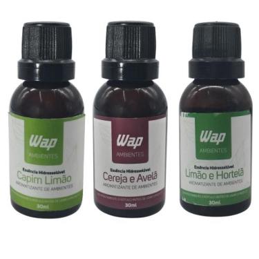 Imagem de Kit 3un Essência Hidrossolúvel Limão e Hortelã Cereja Avelã Capim Limã