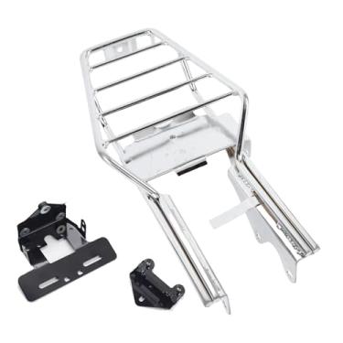 Imagem de aqxreight Motocicleta Cromada Bagagem Traseira Rack de Ferro Traseiro Transportador de Carga Substituição de Suporte para Macaco Z50 Z50J Skyteam Z50A (Prata)