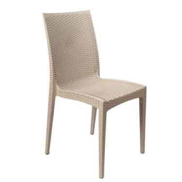 Imagem de Cadeira Rattan Polipropileno Mesa Jantar Cozinha Varanda Jardim Piscin