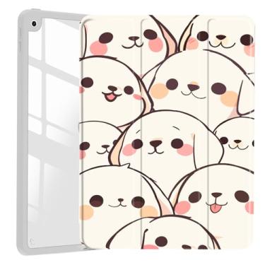 Imagem de VibrantFruitique Linda capa Cocker Spaniel para iPad de 10,2 polegadas 2019/2020/2021, capa híbrida rígida de acrílico transparente, com suporte para lápis, capa para tablet com três dobras para iPad