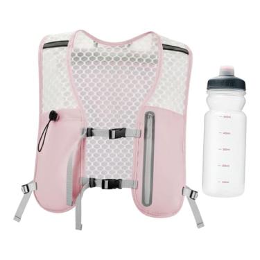 Imagem de YIJU Colete de hidratação, mochila para corrida, fivela ajustável, mochila para caminhada ao ar livre, bolsa esportiva para montanhismo, trilha de, Rosa