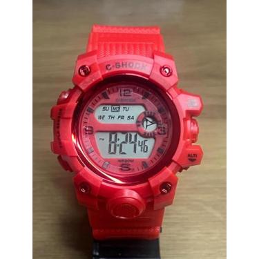 Imagem de Relógio Feminino Digital C Shock Resistente á água, Vermelho