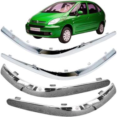 Imagem de Kit 4 Jogo Frisos Cromado Parachoque Citroen Xsara Picasso