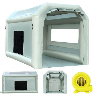 Imagem de OZIS Cabine De Pintura Inflável 13 X 8,2 Pés Com Soprador E Sistema Filtro Ar, Spray Portátil Para Faça Você Mesmo, Carro, Caminhão, Motocicleta, Garagem, Móveis, Peças Renovação