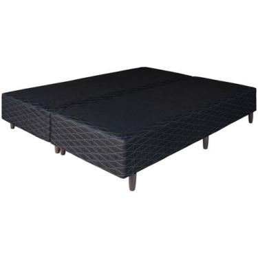 Imagem de Base Cama Box Queen Umaflex Bipartida 38x158x198cm Duomo, Preto, Queen