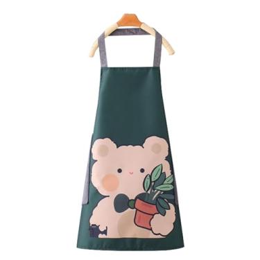 Imagem de Avental elegante impermeável de 4 peças para mulheres, cozinha doméstica e café, avental de cozinha resistente a óleo, avental de garçom