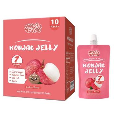 Imagem de Drink Konjac Jelly Pouch Drink VOLO VERO Lychee, pacote com 10 e 7 cal