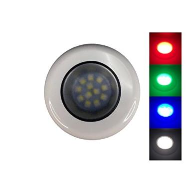 Imagem de Pactrade Marine Pontão de barco para trailer, vermelho, verde, azul, branco, luz de teto de cortesia de LED, caixa de plástico branco, lente de iluminação sem brilho, economia de energia 12 V CC