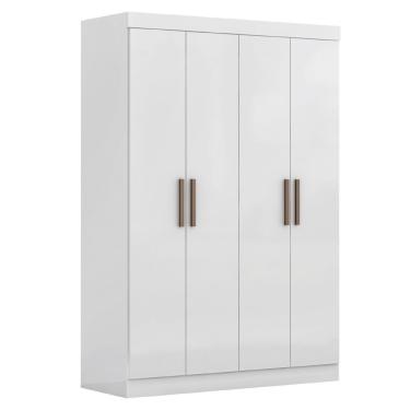 Imagem de Modulo De Guarda Roupas Para Quarto 4 Portas E 2 Gavetas Madrid Maxel Branco